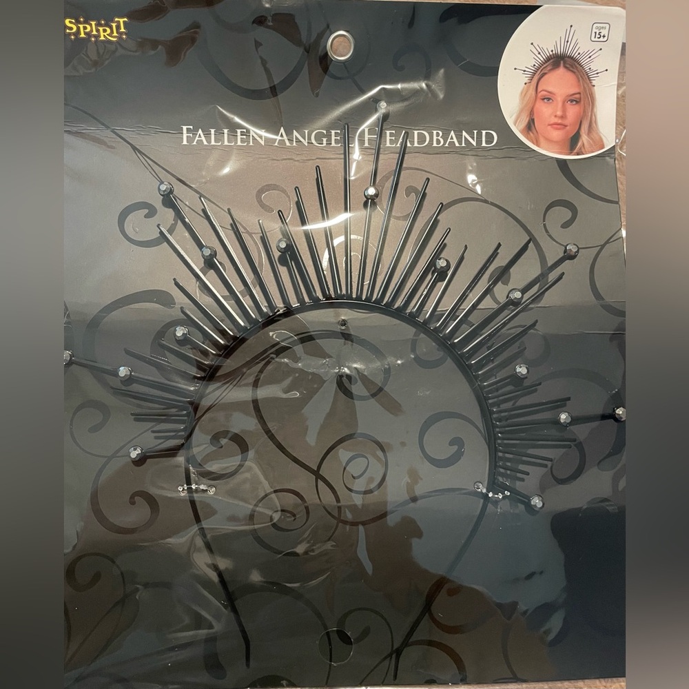 Black Fallen Angel Headband by Spirit Halloween